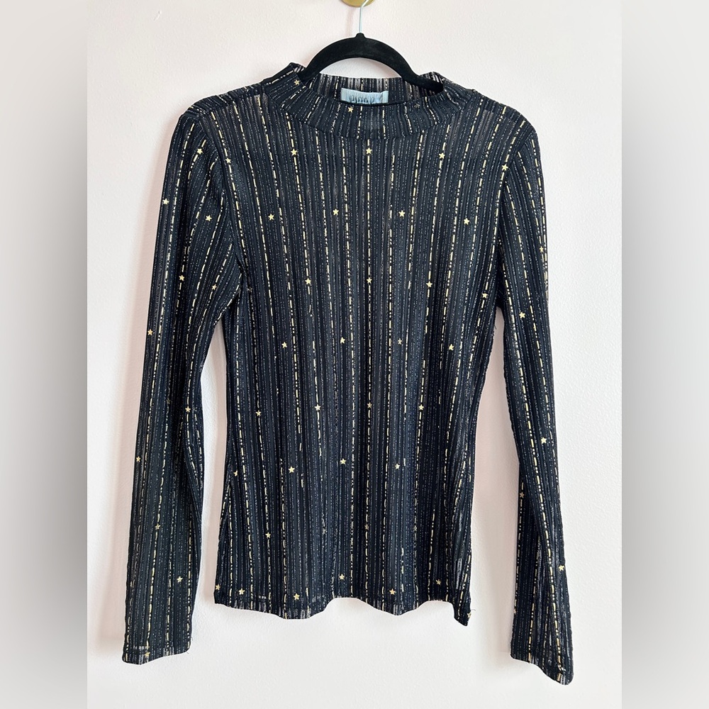 Black and Gold Star Patterned Top